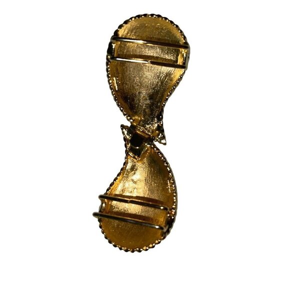 Mimi Di Niscemi Vintage Womens Belt Buckle Demi Ribbed Paisley 1985 Signed Gold - Picture 6 of 7